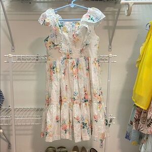 Janie and Jack White Floral Ruffle Dress